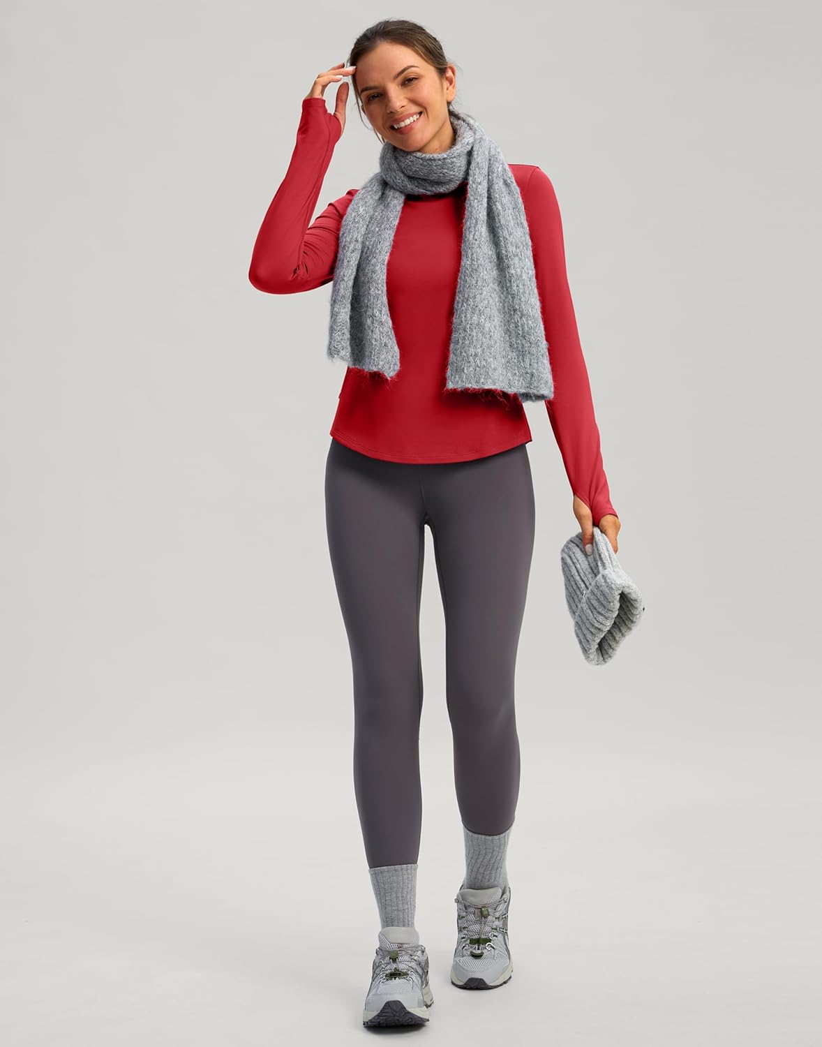 G Gradual Thermal Shirts for Women Long Sleeve Mock Neck Fleece Tops Running Workout Cold Weather Gear with Zip Pocket - Image 6