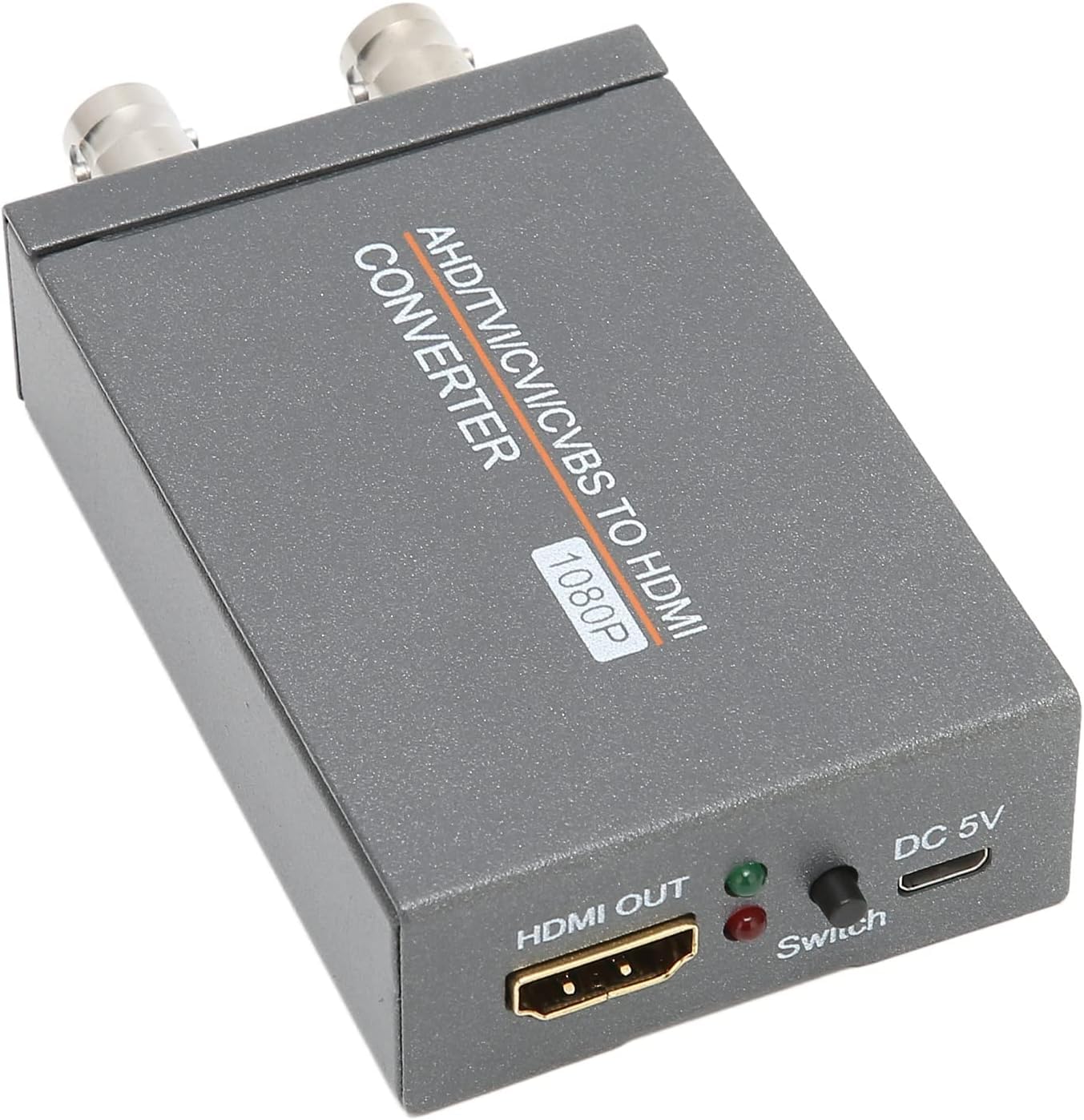Convertitore CCTV, Adattatore Video Multi Formato 8MP con Uscita BNC e Rilevamento Automatico 720P 1080P per Monitor HDTV, Grigio Metallizzato, 1 Pezzo