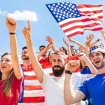 USA Flag Large America Flags 5x3ft Double Sided Polyester, Brass Grommets for USA Decorations, World Cup 2026 Football Parties, Sports Games Events, Outdoor & Indoor Use Big America Flag