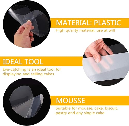 Miniatura 8 de DOITOOL Decoración de boda, 100 piezas de collar de pastel transparente para magdalenas, mousse circundante en forma de triángulo, envoltura de