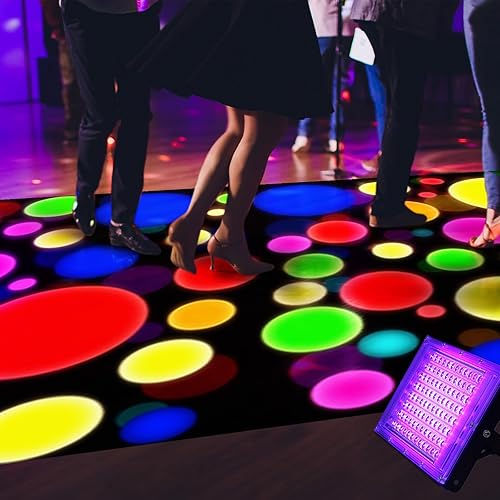 Miniatura 8 de Haull Pista de baile de neón iluminada de 118 x 39 pulgadas, decoración de fiesta de neón, alfombra de luz negra que brilla en la oscuridad,
