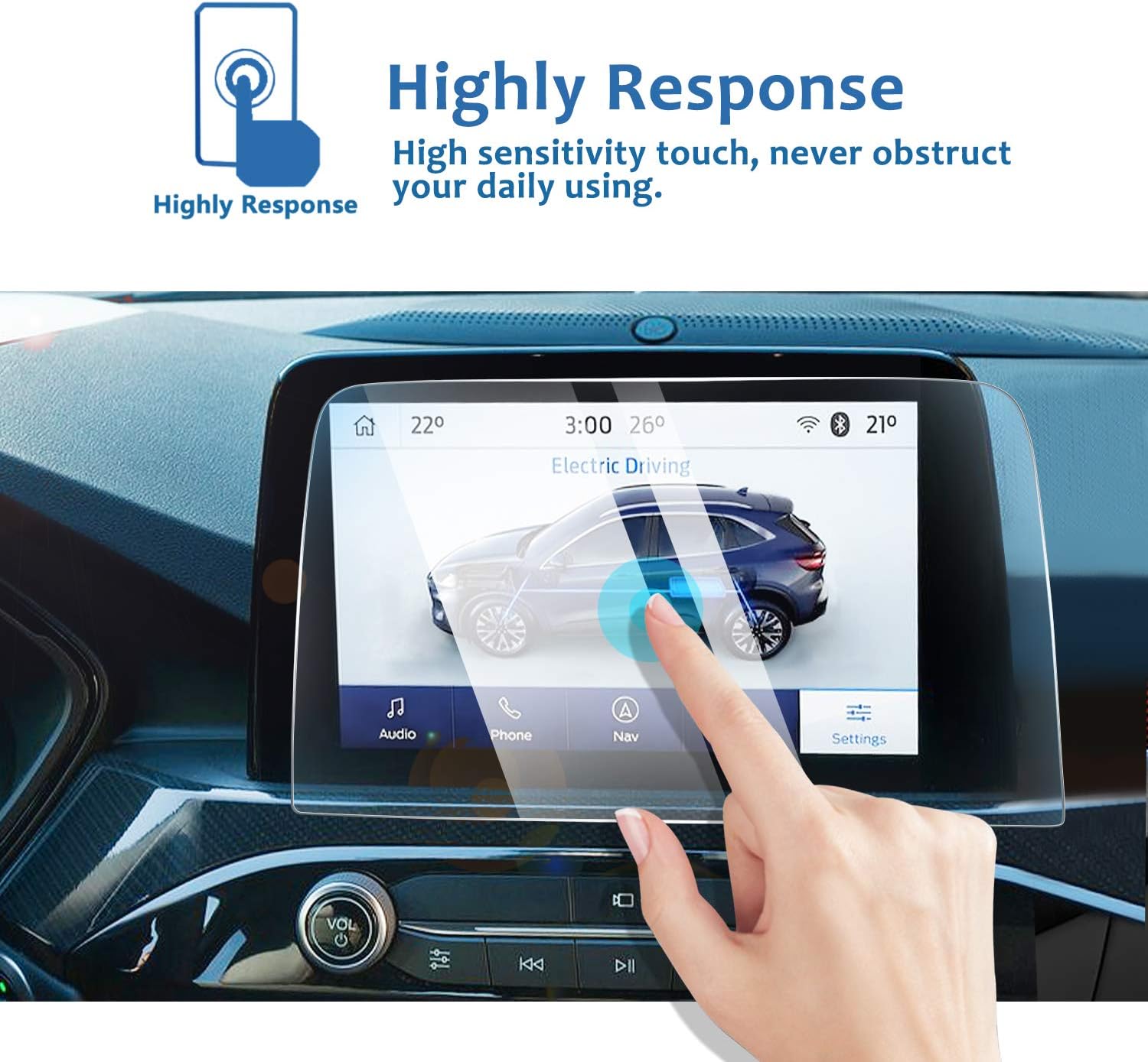 LFOTPP Car Navigation Screen Protector for Escape 2020+ SYNC 8-Inch, Tempered Glass 9H Hardness Car Infotainment Stereo Display Center Touchscreen Protective Film Scratch-Resistant