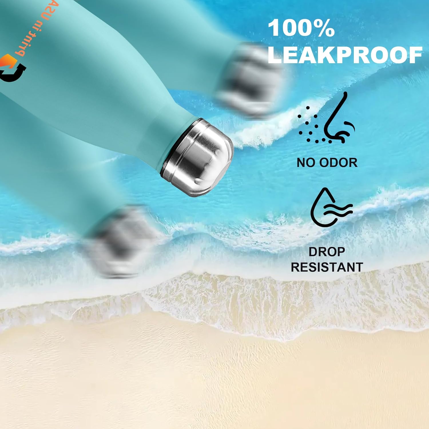 Personalized Custom Print in USA Water Bottles 17oz Stainless Steel Double Wall Insulated Leakproof Cups for Sports Outdoors With Colorful Text Logo - Image 3