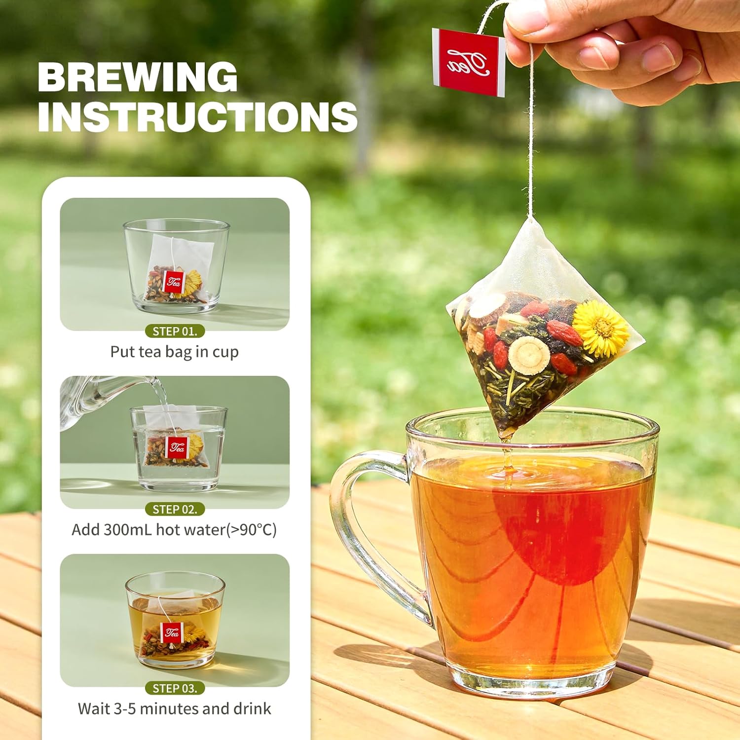 Dandelion Herbal Tea, Liver Detox Tea, Dandelion Tea Organic, Liver Kidney Cleanse & Detox with Dandelion, Goji Berry, Burdock Root, Green Tea and Extra Herbal Ingredients, Kidney Tea, Chrysanthemum Tea, Dandelion Root Tea Organic, Burdock Root Tea (30 Tea Bags(1 Pack), Dandelion Herbal Tea) - Image 7