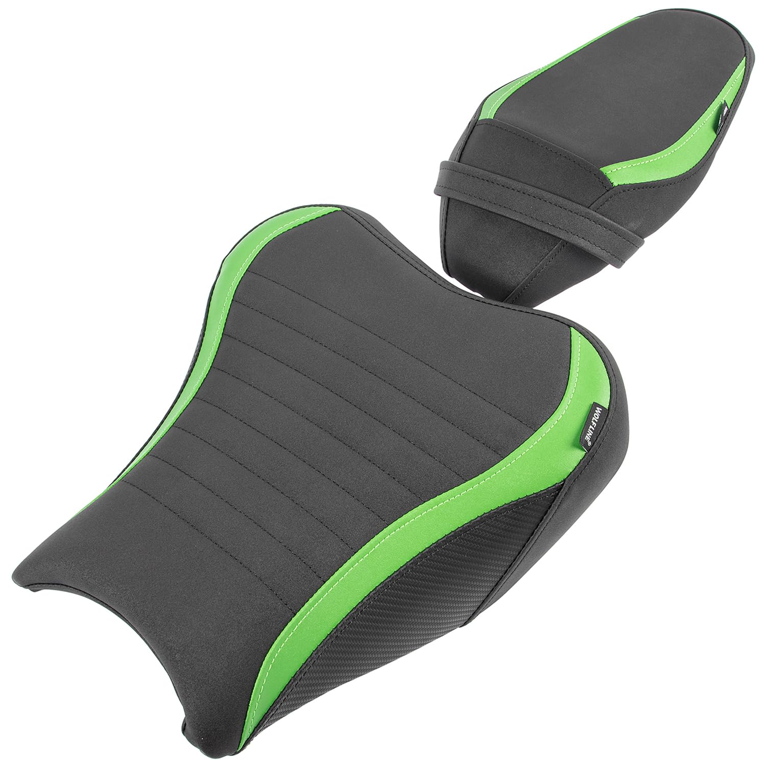 Asiento de confort para motociclista y pasajero para Z900 2017 2018 2019 2020 2021 2022 2023 2024, funda trasera de cuero para conductor solo, cojín trasero para pasajero, verde