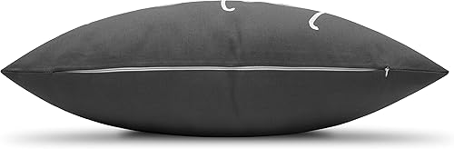 Miniatura 5 de Relax Sentiment - Funda de almohada decorativa bordada oblonga, decoración de dormitorio, inauguración de la casa, 12 x 20 pulgadas, gris oscuro