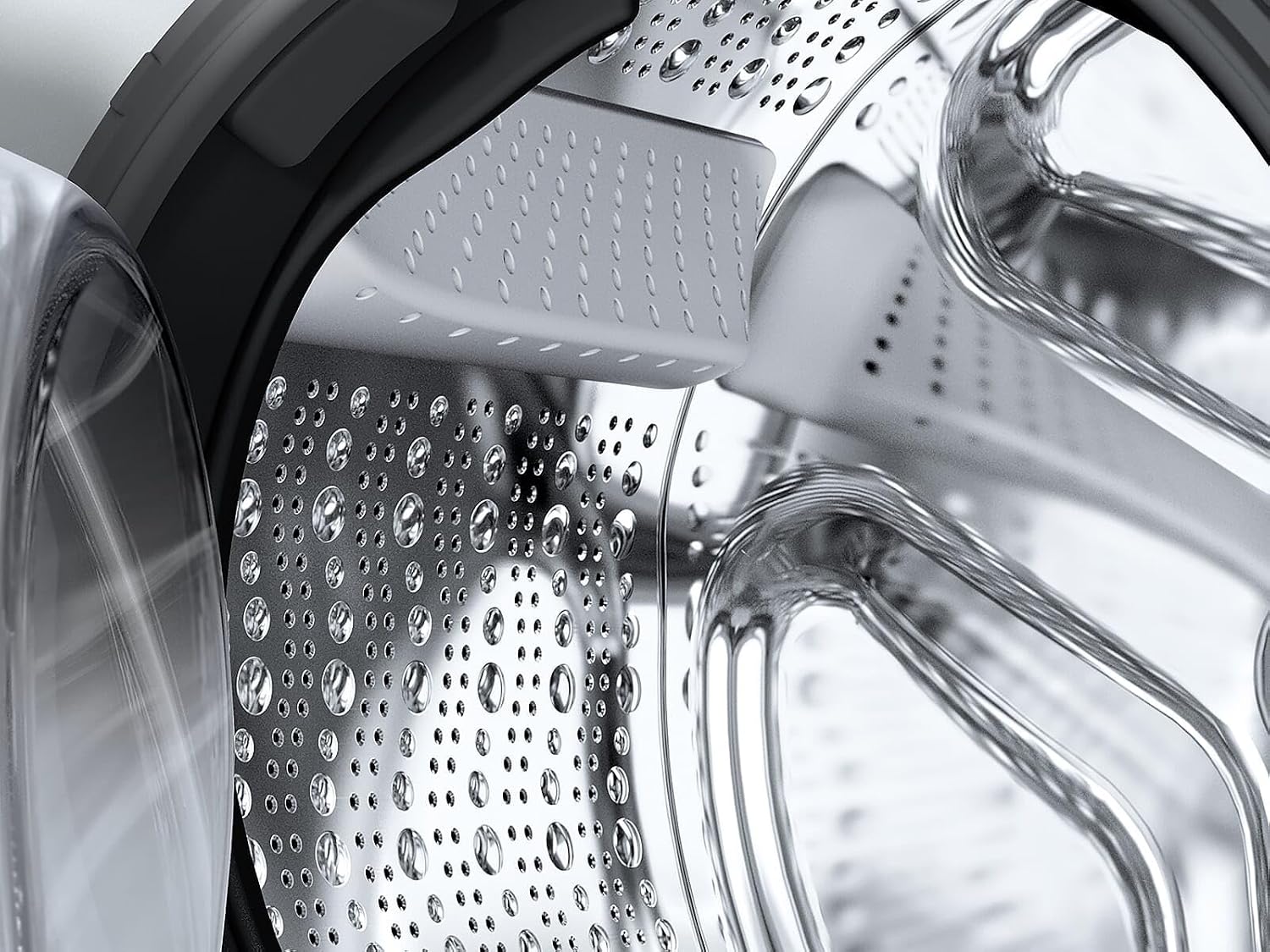Close-up of the Siemens washing machine drum interior