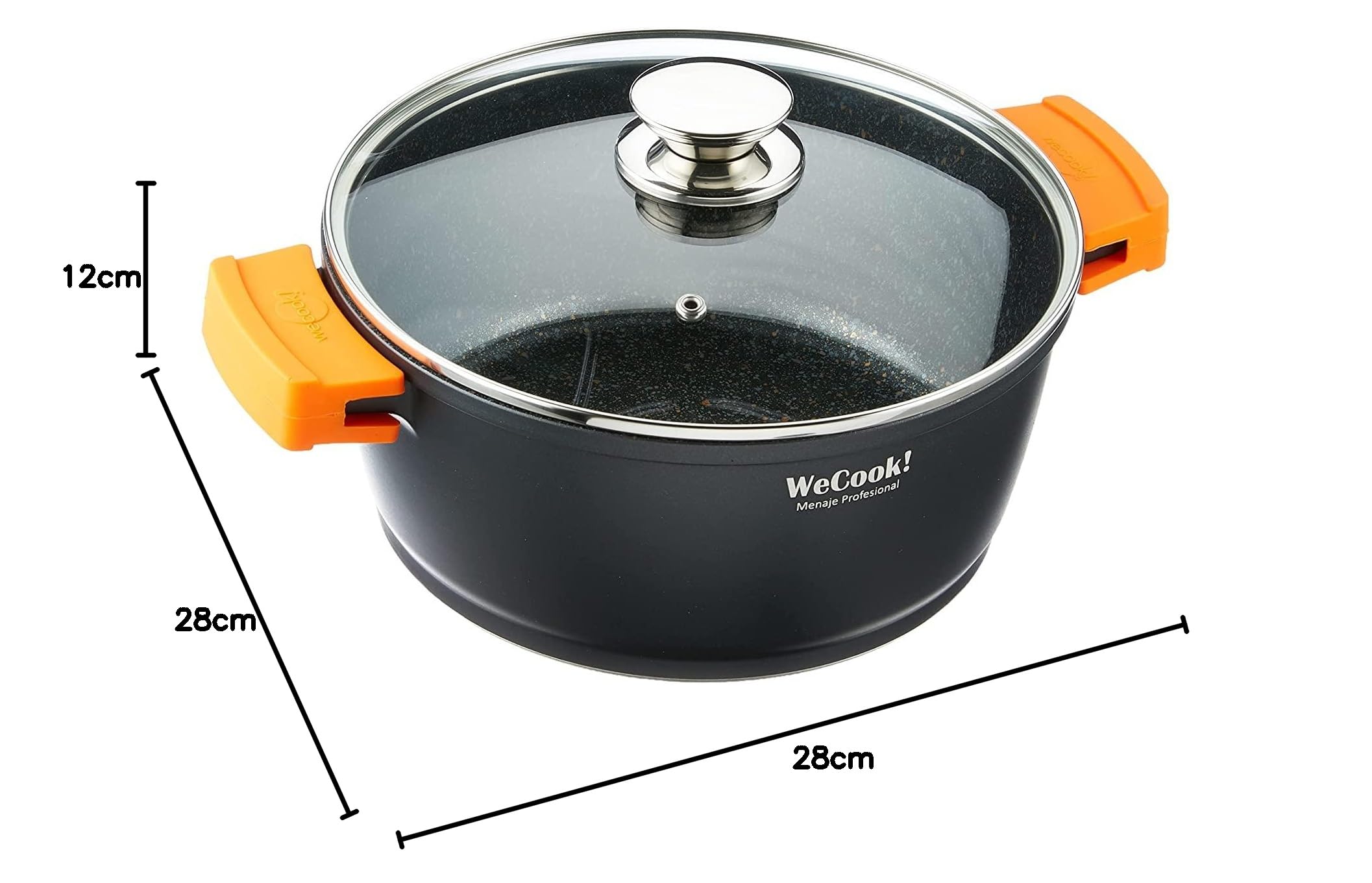 Casserole Induction écologique 28 Cm - Revêtement Antiadhésif Sans PFOA - Wecook EcoStone