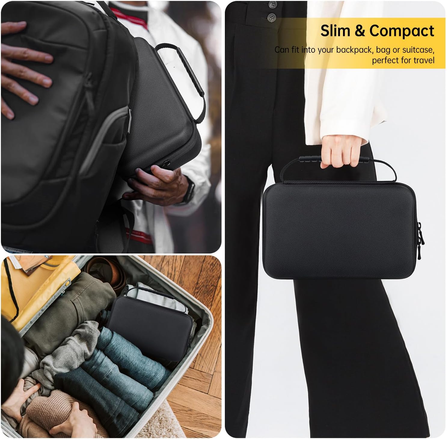 Hard Travel Case Compatible with Apple 2024 Mac mini M4/M4 Pro Desktop Computer Bag, for KAMRUI GK3 Plus, GMKtec G5/G9/M5 Plus, Beelink Mini S12/S13 Pro Protective Carrying Case Protector, Black - Image 6