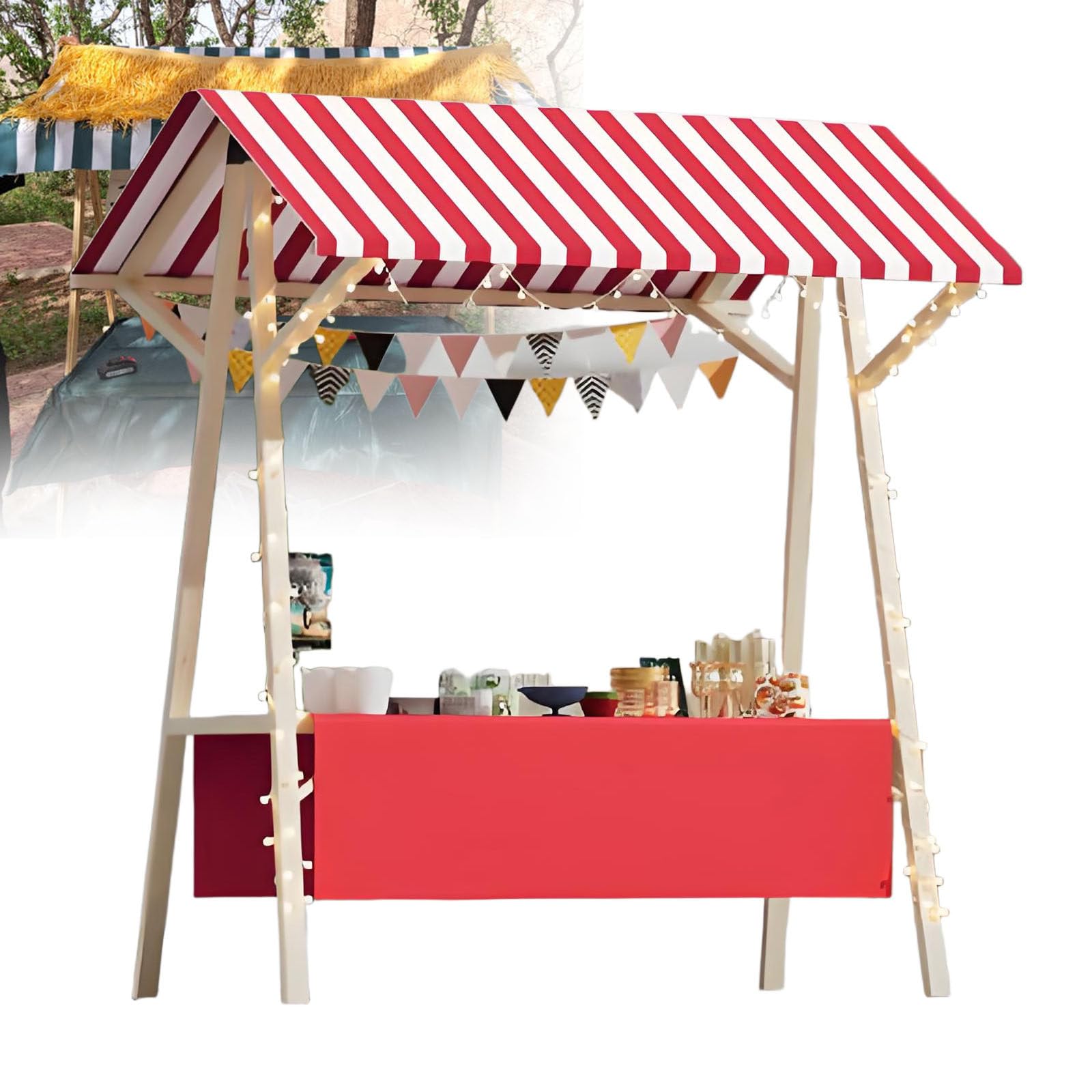 Chariot alimentaire pliable en bois idéal pour les marchés de producteurs