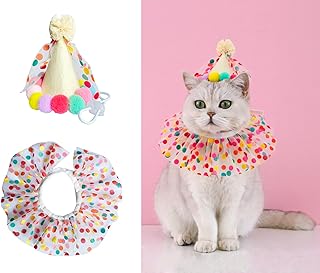 Cat Dog Princess Costumes Puppy Cat Birthday Bandana Scarf and Party Hat Cute Lace Dog Bib Scarf and Christmas Hat Doggy Cat Birthday Party Decorations Set