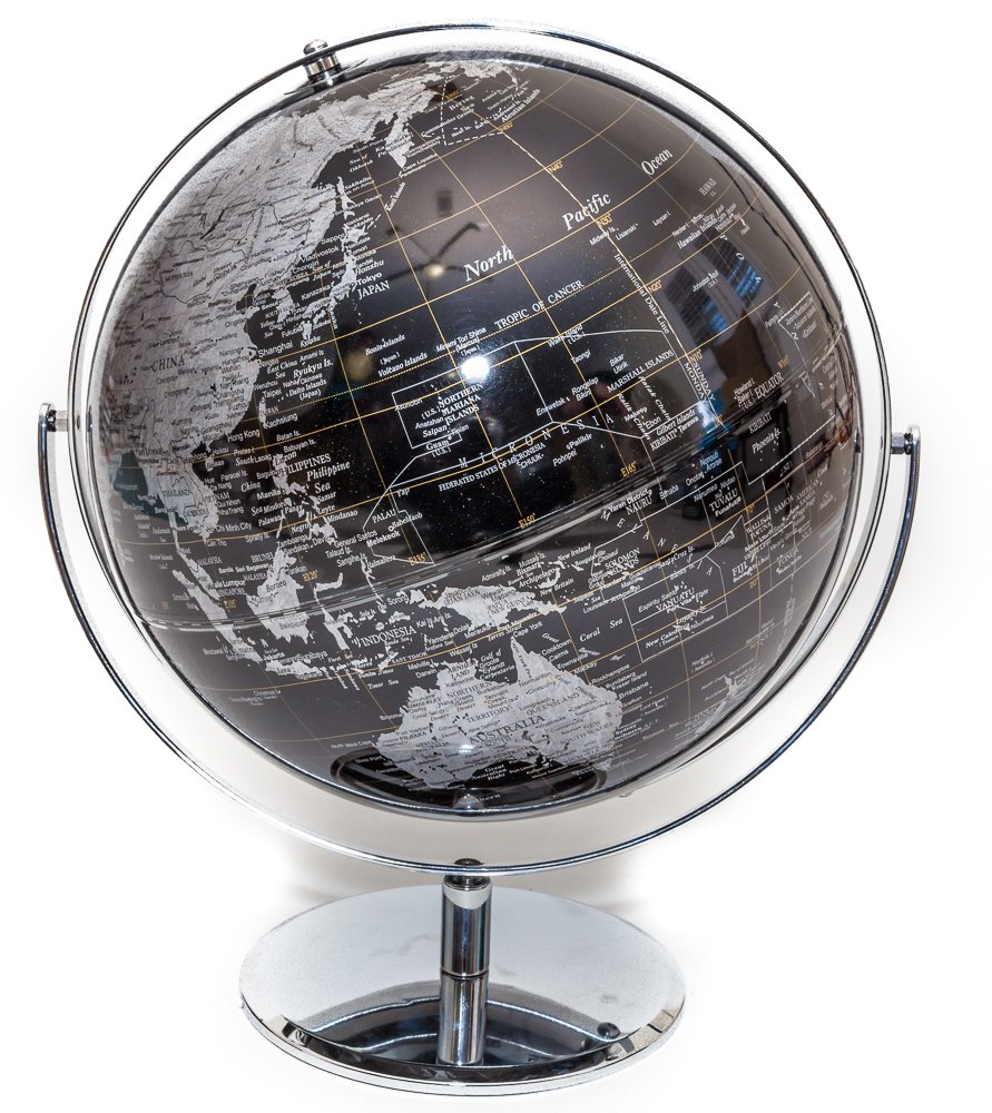 Amazon.com: Black & Silver Globe of the World 12