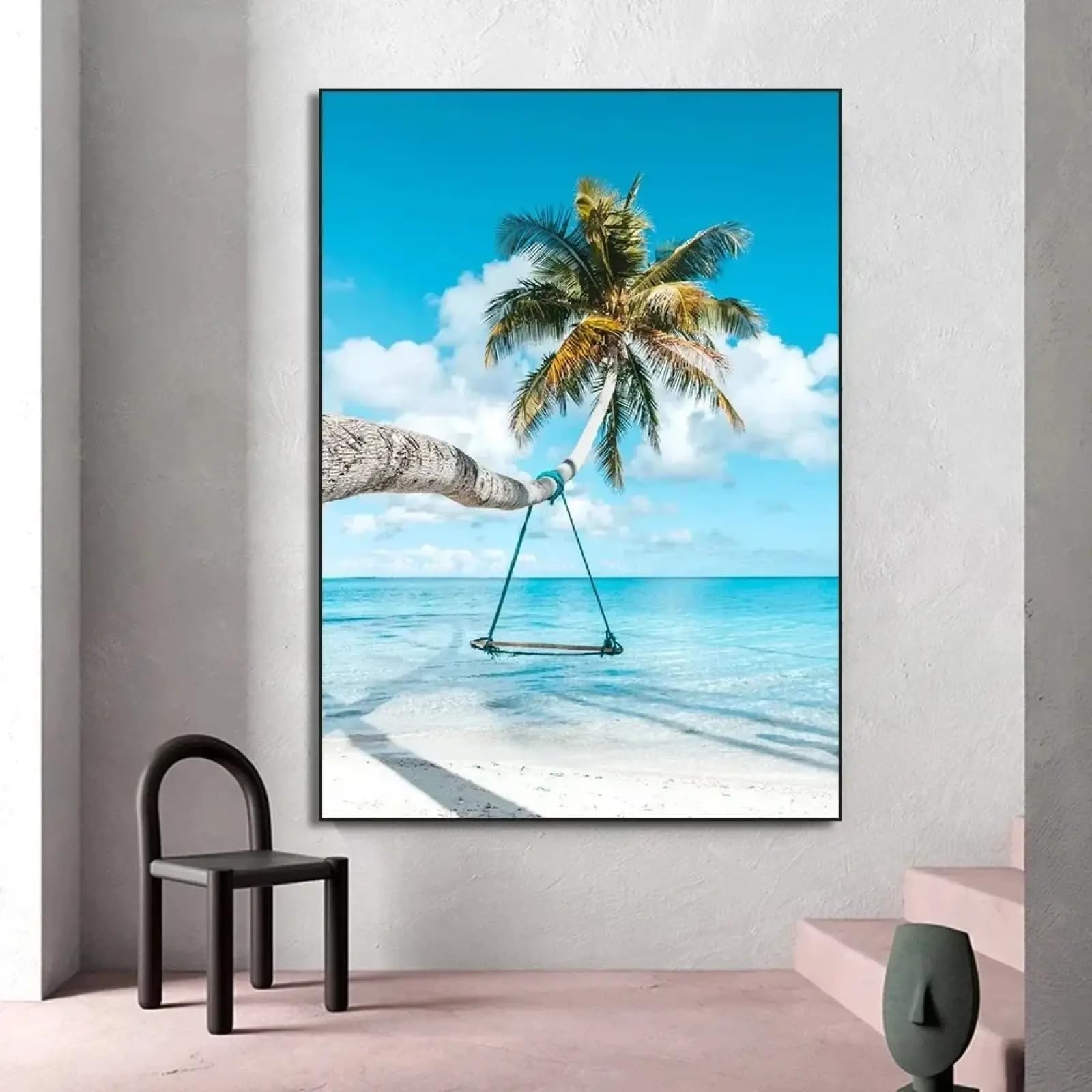 Ciel bleu plage océan affiche pour retrouver la sérénité