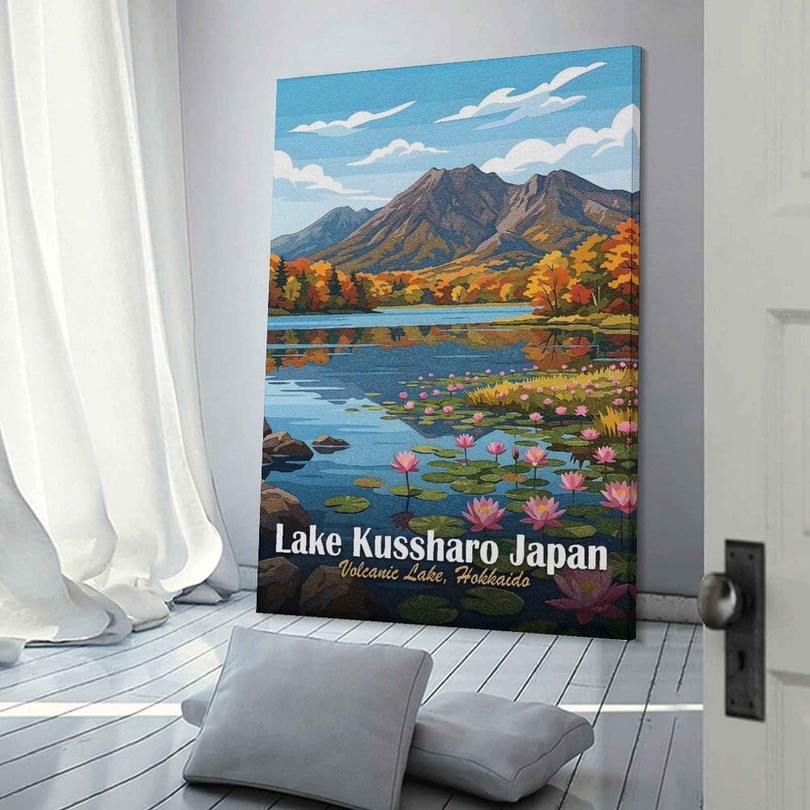 Junmoney Lake Kussharo Japan Travel Wall Picture Print 16x24inch(40x60cm), for Lounge Decor, Offices Or Entryway Styling, Versatile Wall Decor for Many Rooms