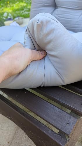 Outsunny Lot 2 Coussin Siège Chaise Adirondack 10cm Épais Avec Attaches - Gris Clair Capitonnée