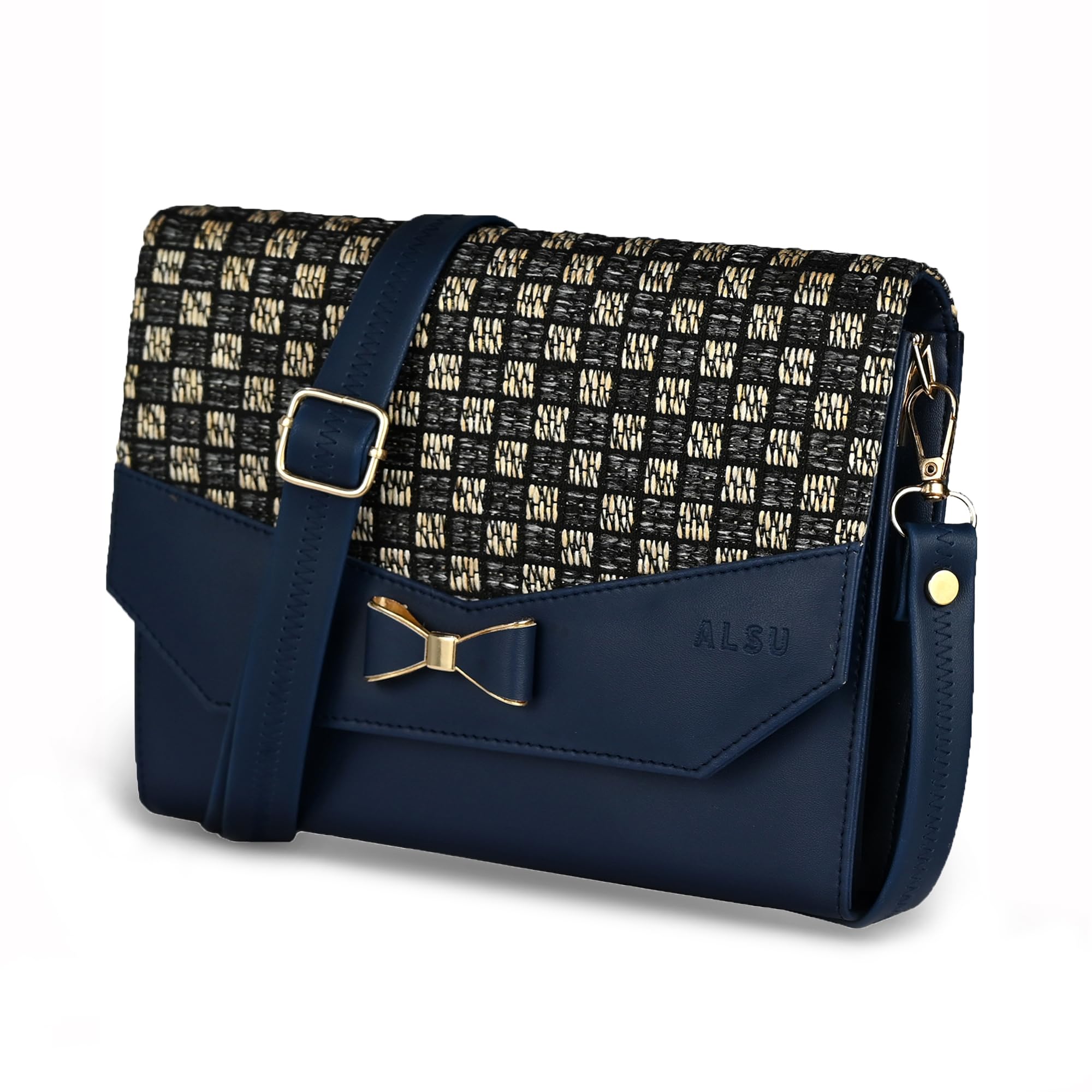 Women's Blue trendy Sling Bag | deattachable straps |card slots| premium jute (irf-015blu)-image-13
