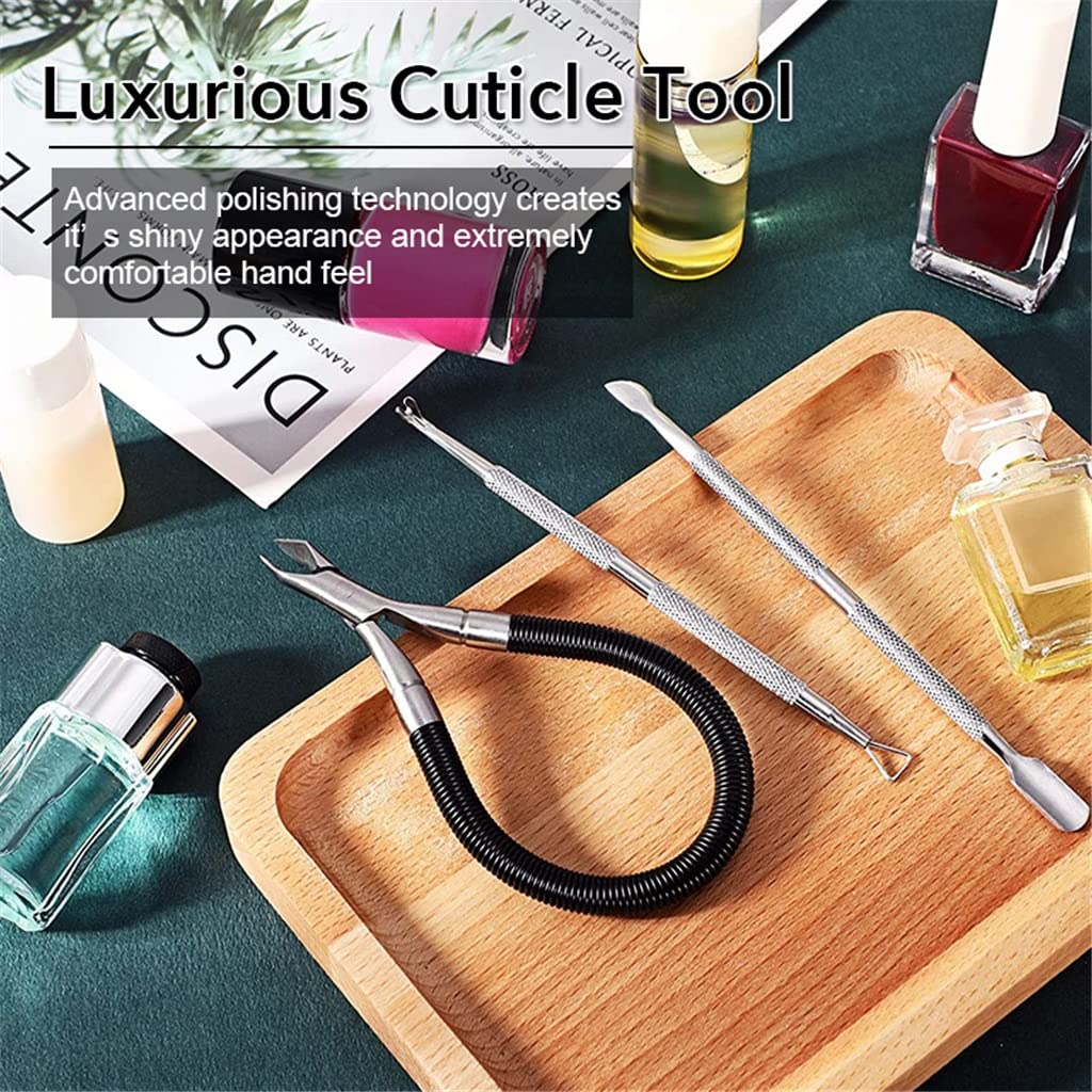 Ciseaux à cuticules - Outil de manucure - Repousse-cuticules en acier inoxydable - Pour peaux mortes et nail art