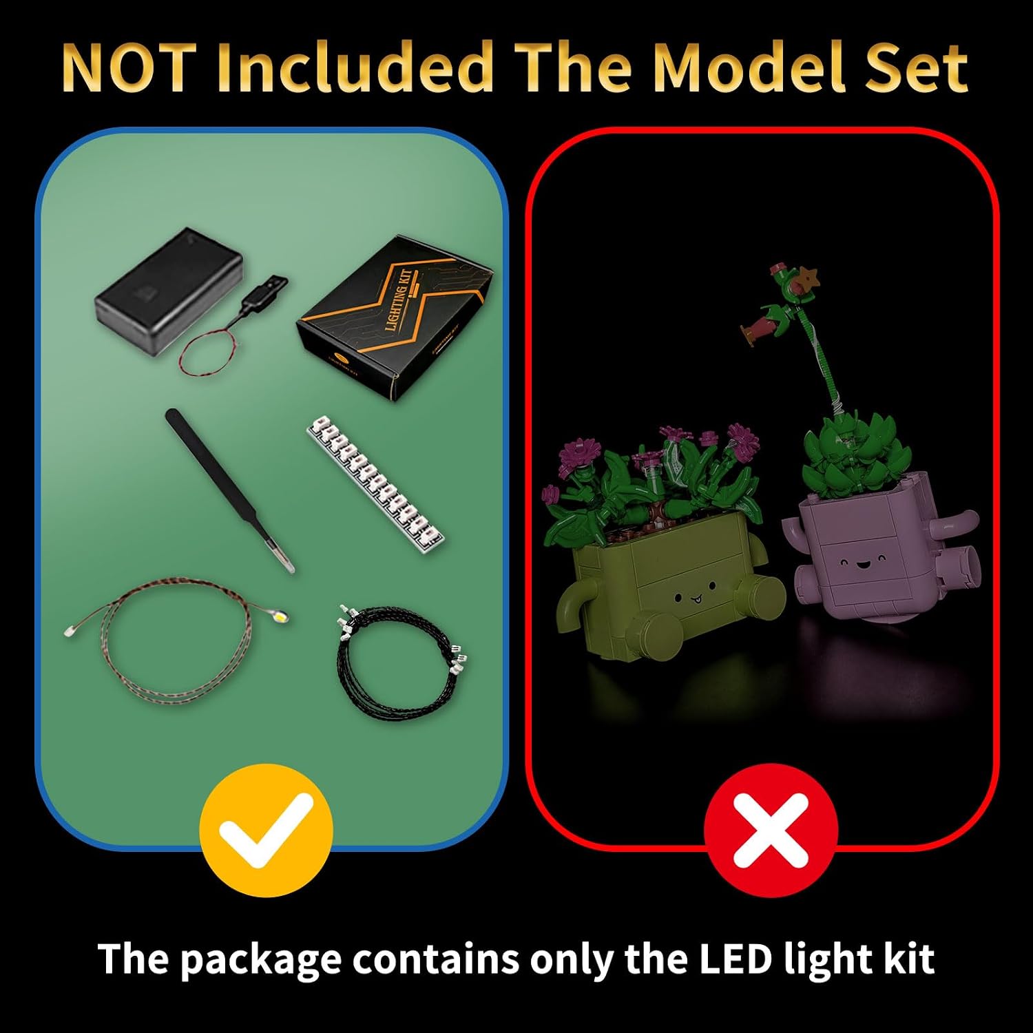 Light Kit Compatible with Lego 11506 Rocking Plants Botanical Collection | Upgrade Touch Switch Custom LED Lighting Accessories for Building Model Display, Lights Only, Model Not Included
