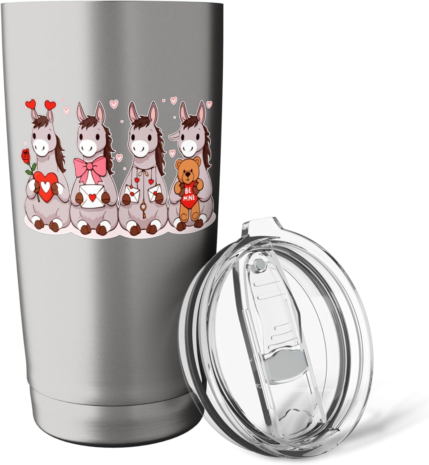 Group Donkeys Valentine Collection Farmer Lover Family Kids Stainless Steel Insulated Tumbler - Image 5