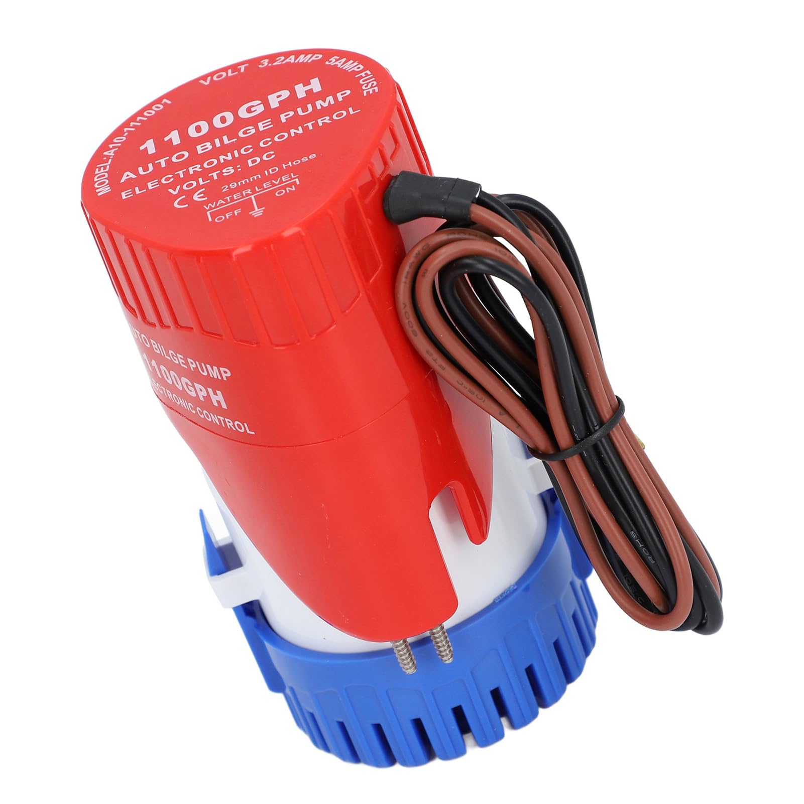 Pompa di sentina per barca automatica, 1100 GPH, efficiente e sommergibile, per yacht e uso marittimo, materiale ABS (12 V)