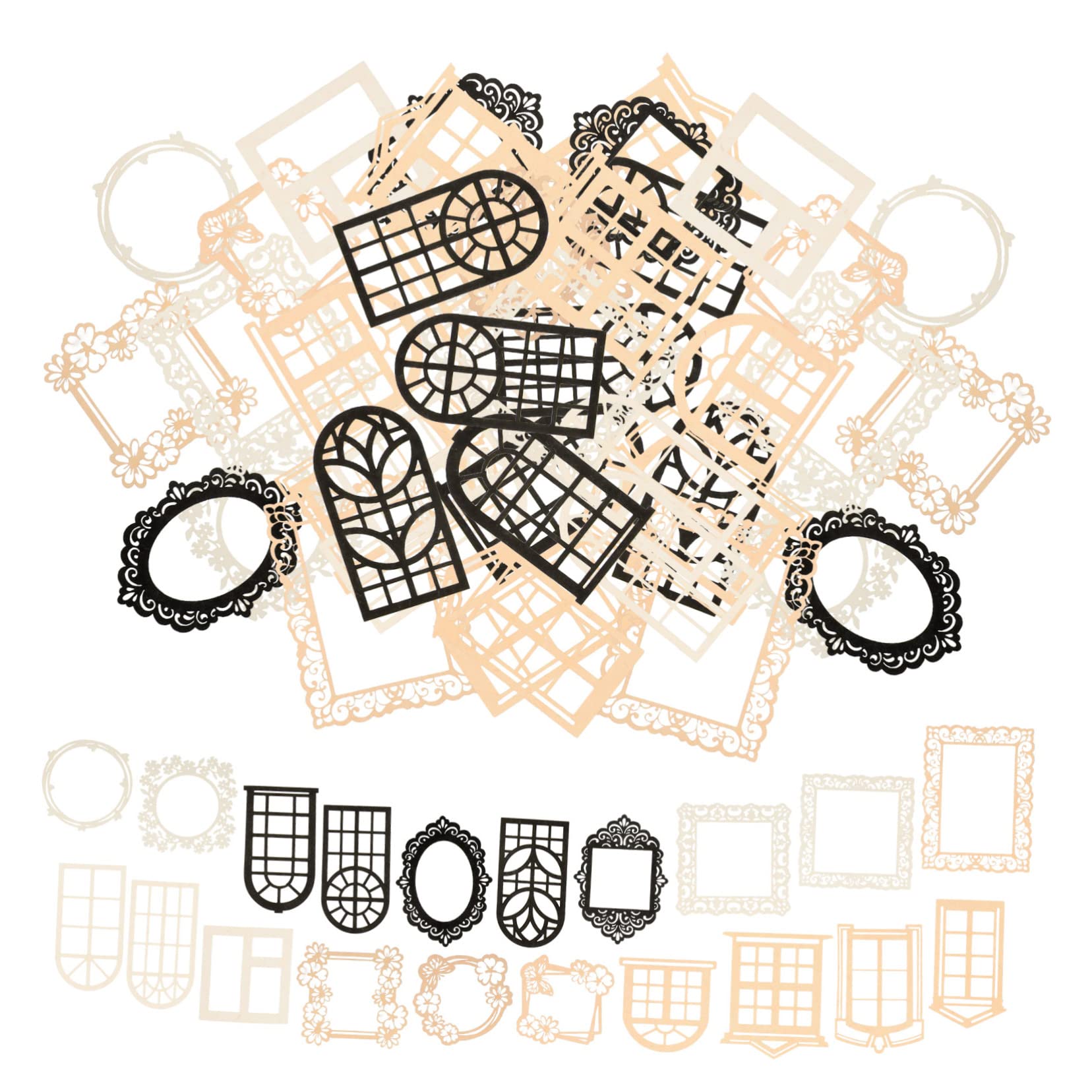 ARTIBETTER 4 Set Carta Di Materiale Cavo in Rilievo Forniture Per Riviste Estetiche Diario Journaling Pizzo Mestiere Carta Per Decoupage Vintage Accessori Per Album 40 Pezzi*4