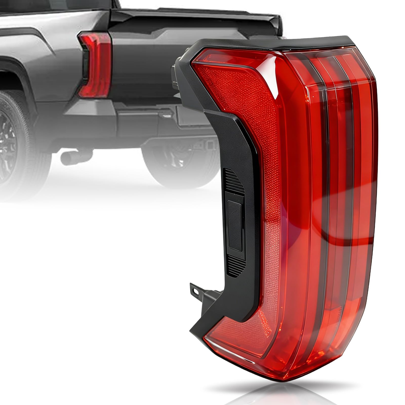 led tail light assembly compatible with toyota tundra 2022–2025, left driver side rear lamp with tailgate switch, sequential turn signal, 5-pin plug, replaces 81560-0c200 815600c200