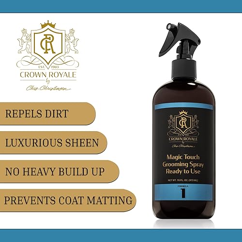 Miniatura 2 de Crown Royale Magic Touch Fórmula 1 Spray de aseo para mascotas listo para usar, sin acumulación pesada, aerosol de acabado, evita el estera del