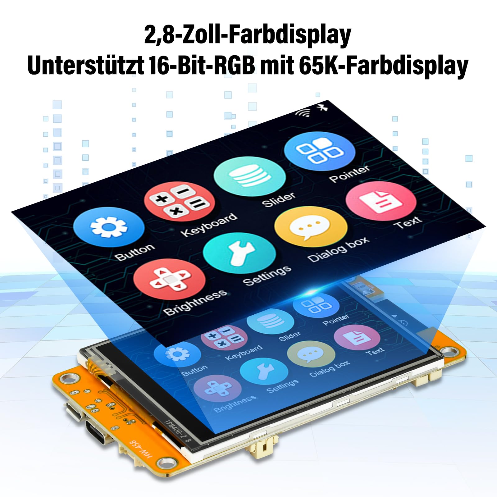 Für ESP32 Entwicklungsboard mit 2.8 Inch Touch Screen TFT Display, ILI9341 320 * 240 LCD 65K Farben, WiFi Bluetooth Dual-Core 240MHz Mikrocontroller, für DIY-Projekte und IoT-Anwendungen