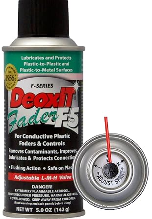 DeoxIT Fader F5S-H6 Spray, Rejuvenates/Lubricates/Protects Faders, Conductive Plastics & Carbon Controls, 142g, Pack of 12