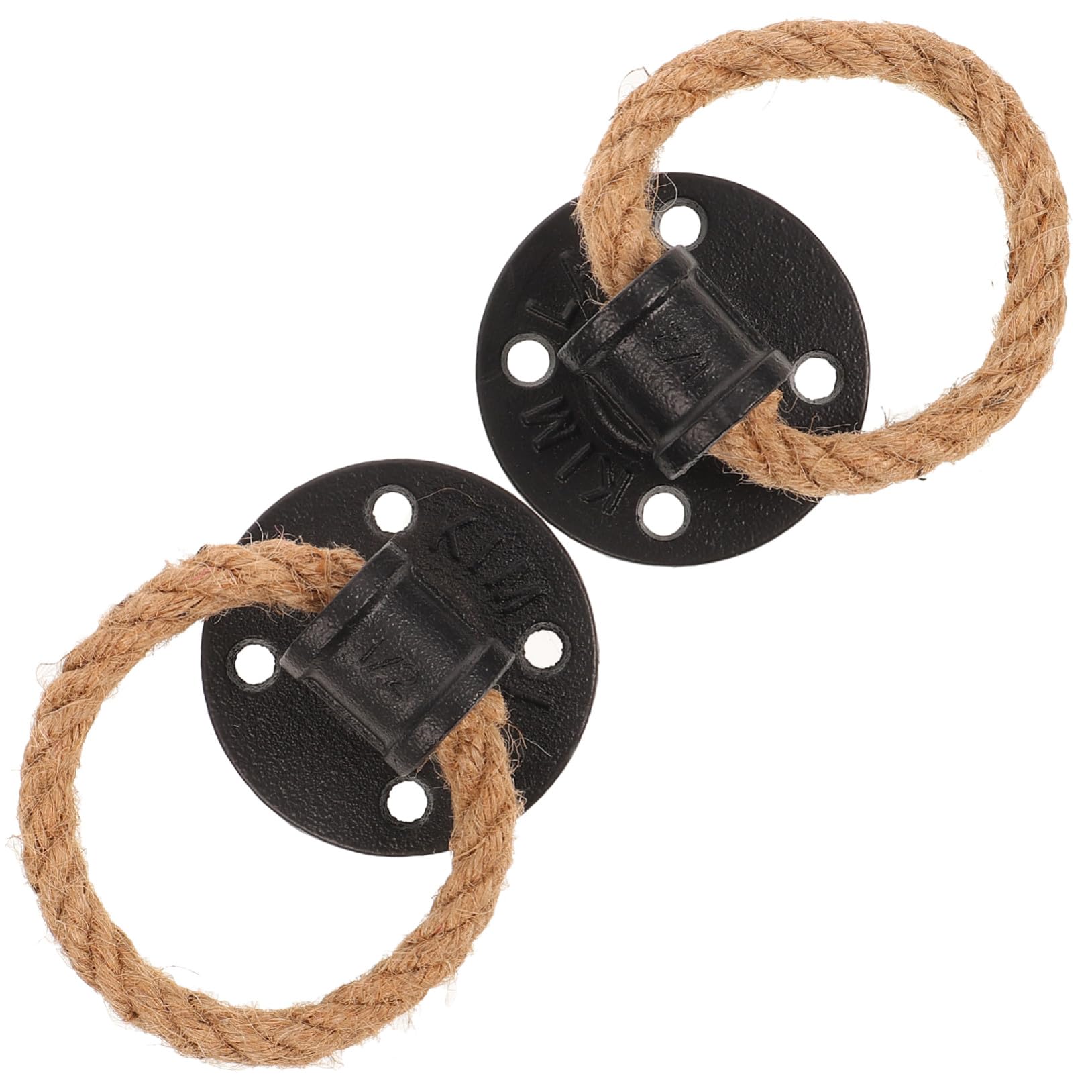 Poignée en fer et corde noire lot de 2 poignées rustiques et robustes pour armoire