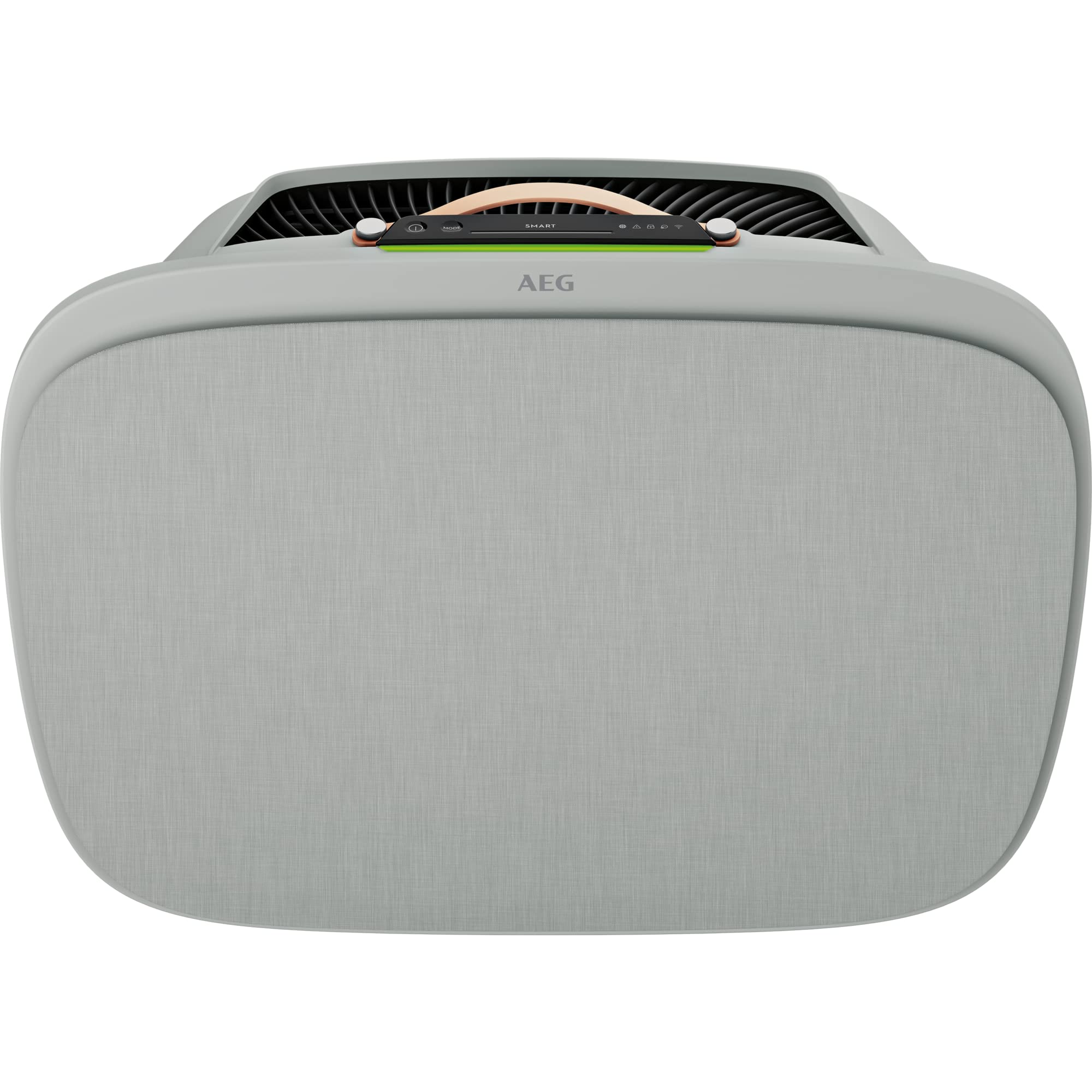 AEG AX71-304GY Purificador de Aire - Filtro Anti Bacteriano, Elimina 99,9% Bacterias del Aire, Hasta 62m2, APP WiFi, Pantalla LED, Modo Automático, Silencioso - Gris claro