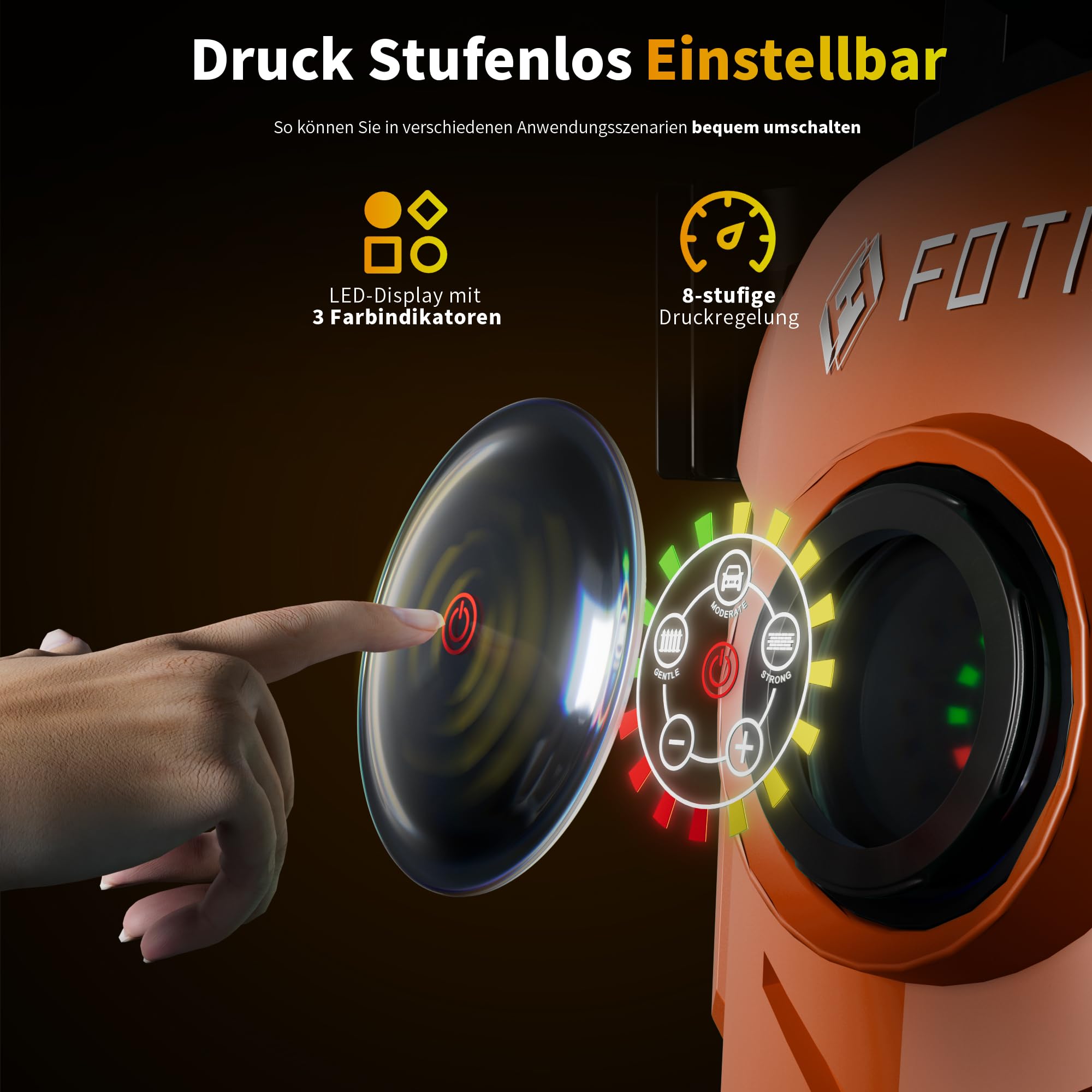 2026New Hochdruckreiniger Touchscreen 8-stufiger 200 Bar, 6-in-1-Düse, 90cm Gerätehöhe, Einstellbarer Druck 100-200bar, Fördermenge 280-500l/h, Flächenleistung 60m²/h, mit Schaumkanone Schlauchtrommel