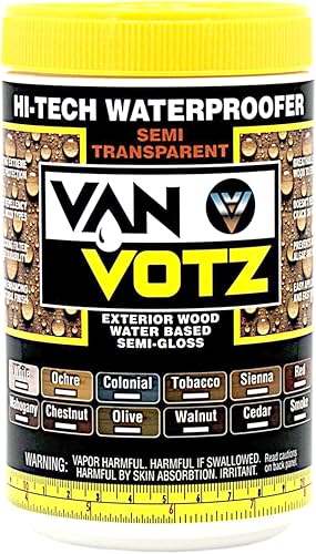 Miniatura 5 de Impermeabilizador de alta tecnología semitransparente. (1 galón, tabaco) - Tinte y sellador de acabado de madera para exteriores en uno. Protección