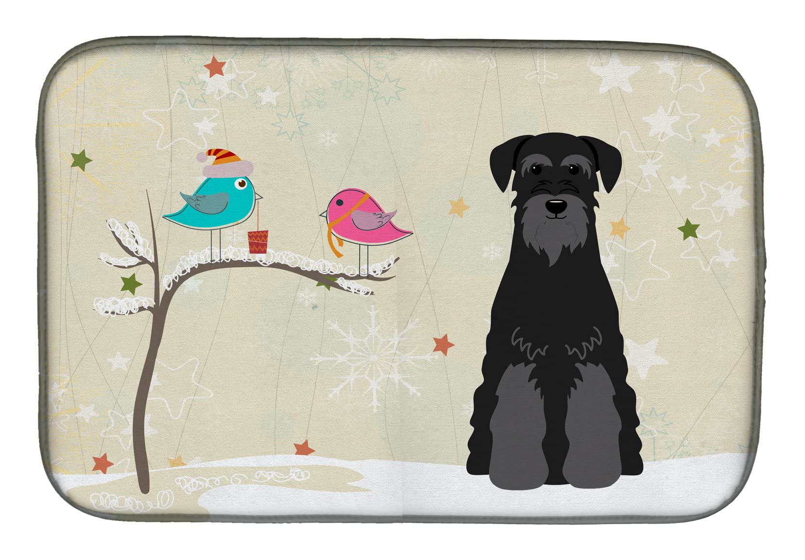 Tapis égouttoir Schnauzer Noir idéal pour organiser le comptoir de cuisine