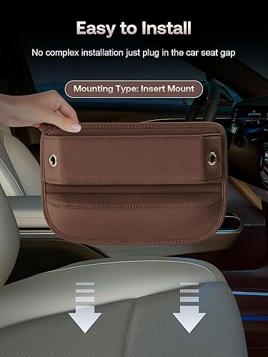 Miniatura 16 de Relleno de espacio universal para automóvil, organizador de cuero de alta calidad, organizador de espacio para asiento de automóvil, SUV, camión 01
