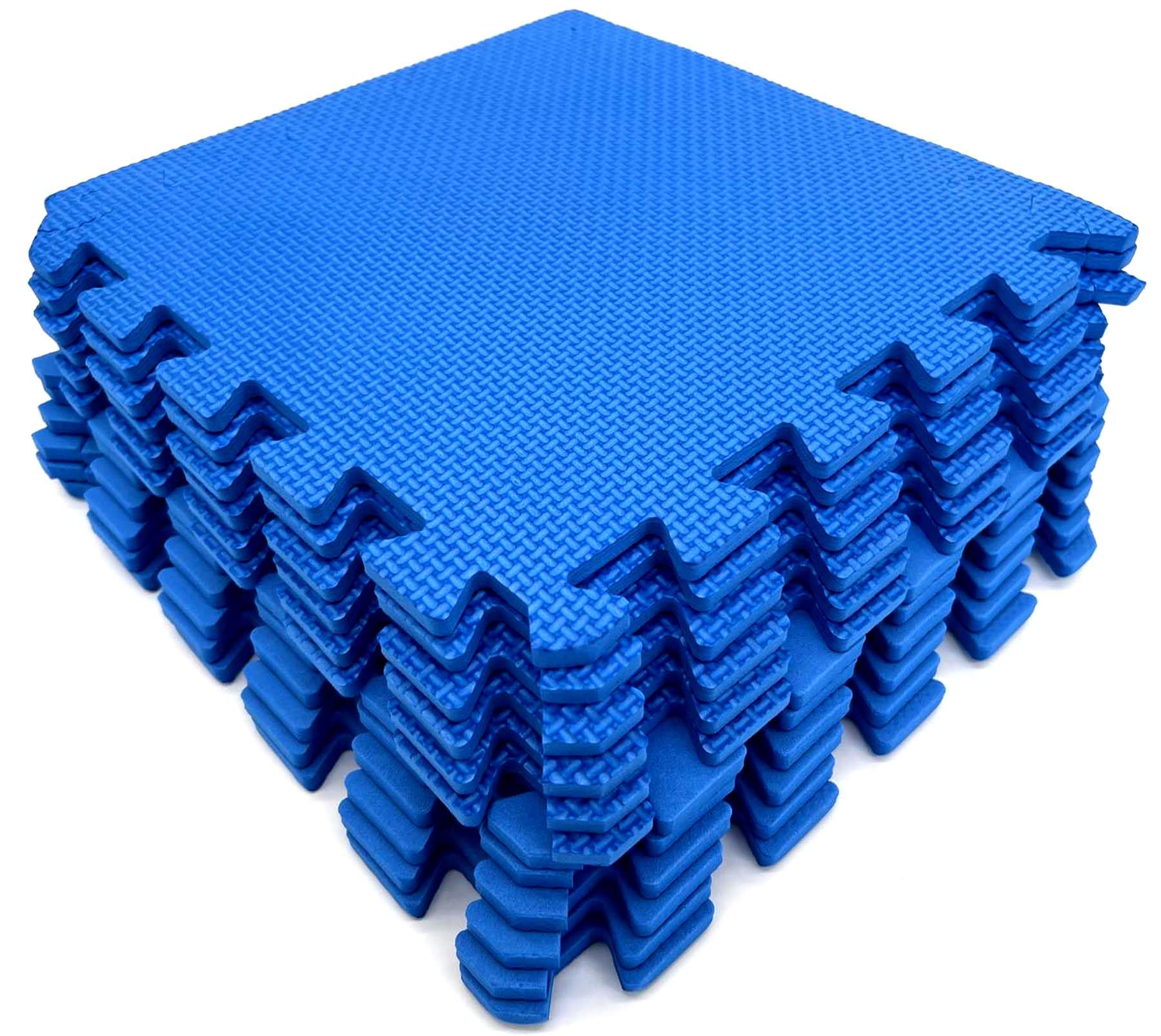 MaTvize Eva Foam Baby Play Mat – 24Pcs (29x29cm) 8mm Thick Soft Blue & Baby Blue Interlocking Floor Tiles, Waterproof & Safe Matting for Kids, Child’s Play (Blue+Baby Blue, 24 Pack)