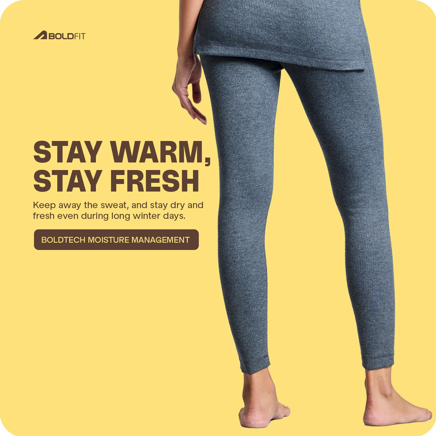 Boldfit Women Mid Rise Regular Pants (BFTBW5010RM_Grey, Medium - Image 5 thumbnail