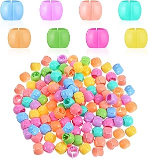 Candy Hair Beads, 100 Pcs Rainbow Mini Hair Claw Clips Plastic Tiny Hair...