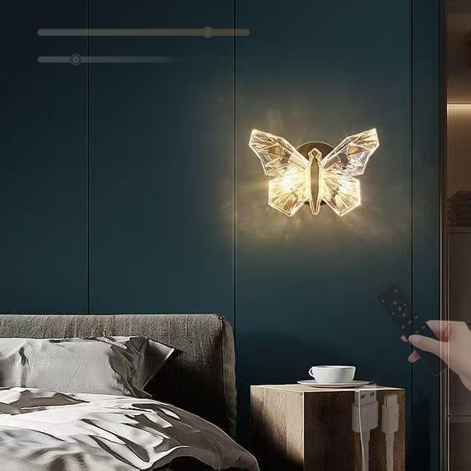 Lámparas de pared moderno en acabado dorado con sistema magnético recargable 8