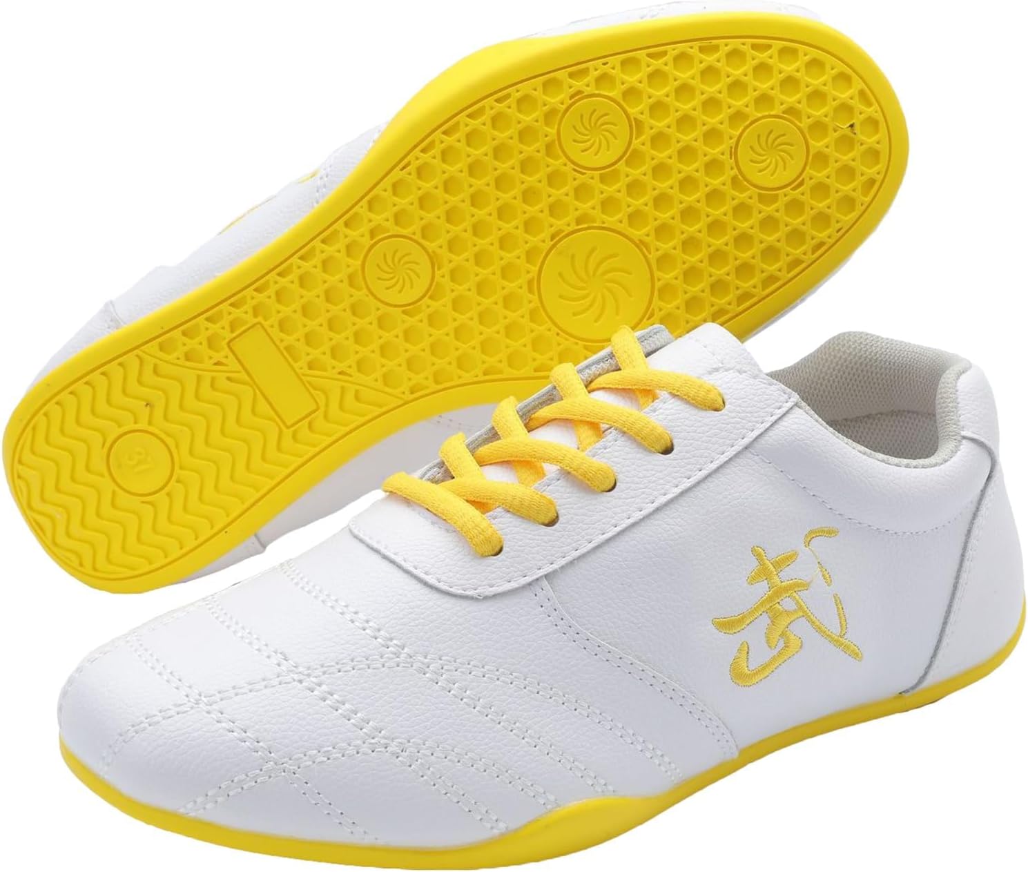 UCUZMI Tai Chi Kung Fu Shoes, Lightweight Leather Martial Arts Sport Shoes for Women Men Wushu Practice Training Sneaker