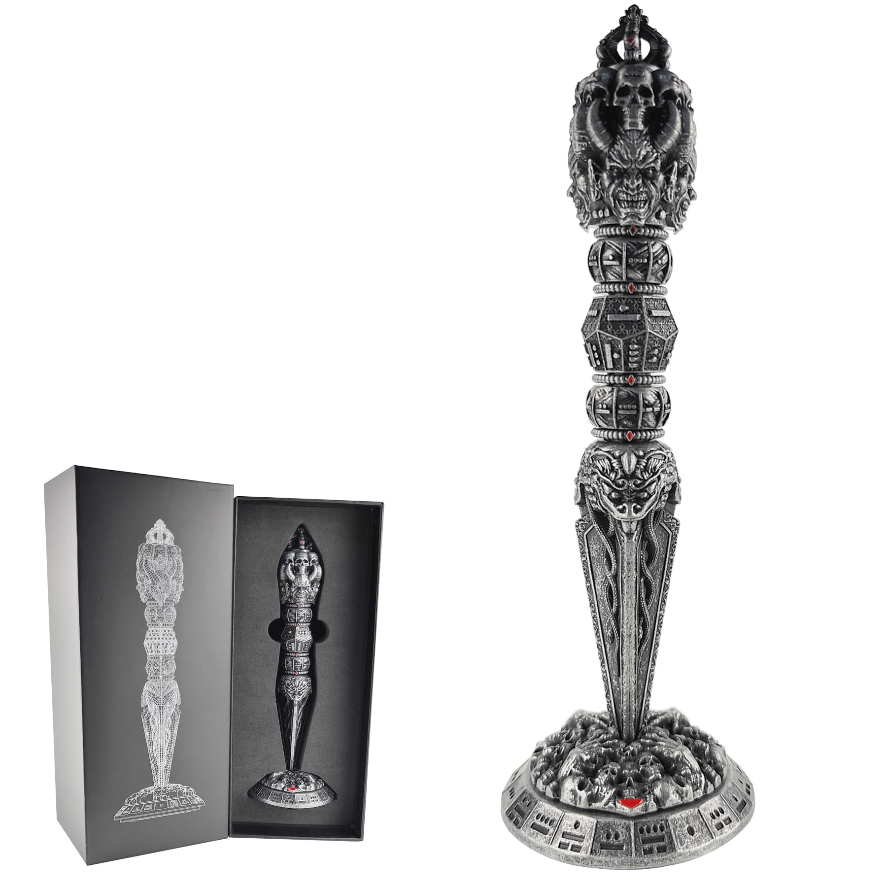 Wand Dice for DND Dungeons and Dragons DND Metal Fidget Spinner dice for D20 D12 D10 D8 D6 D4 D% dice Goblin Collection(Black)