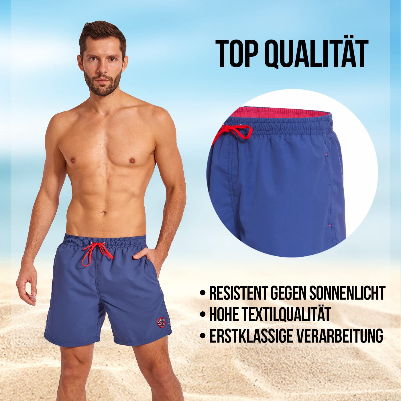 Zagano Costume da bagno da uomo e ragazzo, pantaloncini corti da nuoto, sportivi, a rapida asciugatura, nelle taglie S-6XL, prodotto in Europa