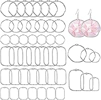 Gtziqa 48pcs Rose Gold Alloy Open Back Bezel Pendants - 6 Sizes 2 Styles Hollow Frames for Resin Jewelry DIY
