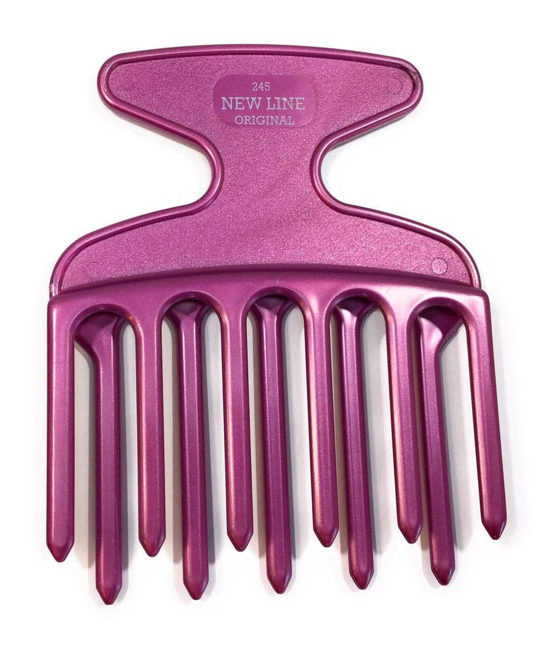 Hercules Sägemann 245 Profi Fingerstyler Afro Pick Flieder metallic 11 Zähne 5/6 im Versatz - 4 Zoll - grob Lockenkamm New Line Original