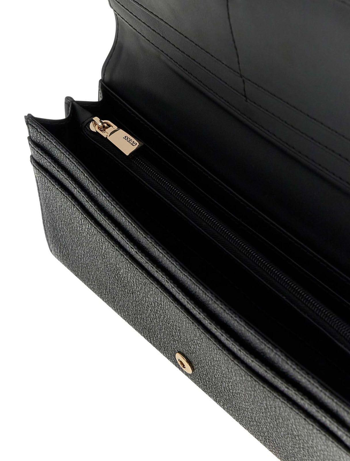 GUESS portafoglio Laurel II SLG Flap Organizer Coal Logo grigio scuro