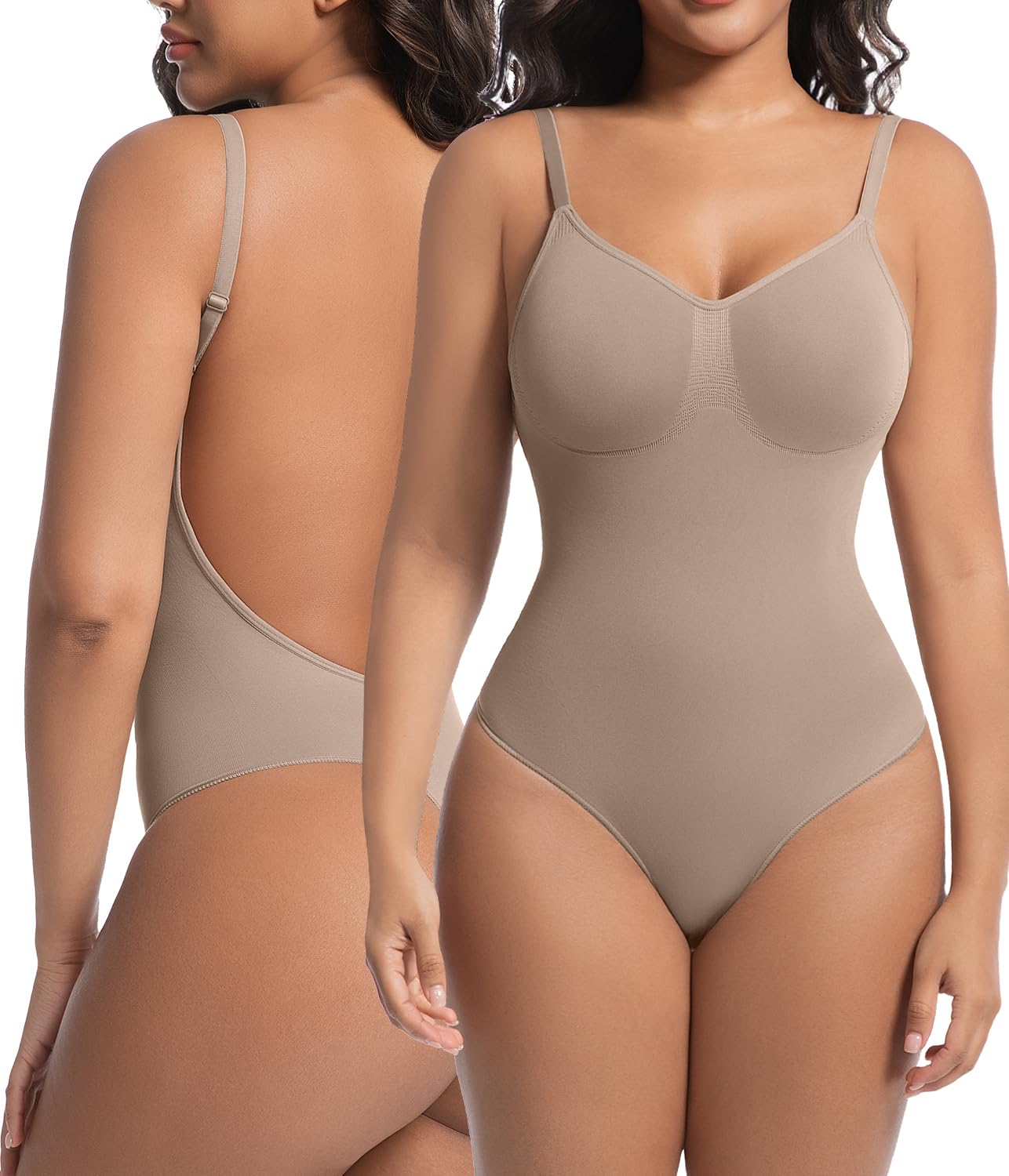 Guaina Modellante a Perizoma Senza Schienale per Donna con Controllo della Pancia, Body Senza Cuciture per scolpire Il Corpo, Comodo e Traspirante per allenamenti e Uso Quotidiano