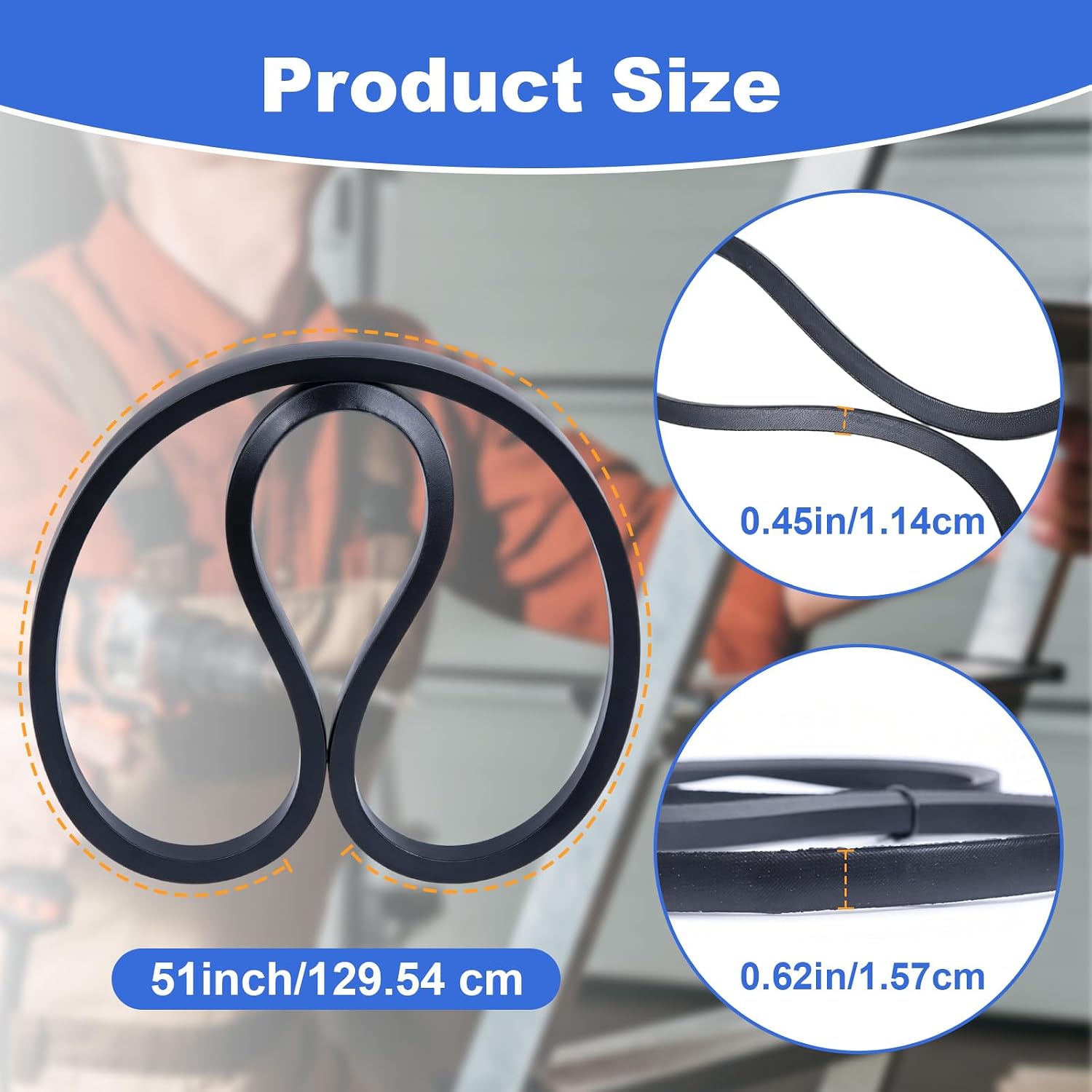 2-PCS TP250 Drive Belt 51", Fits TP250, TP400