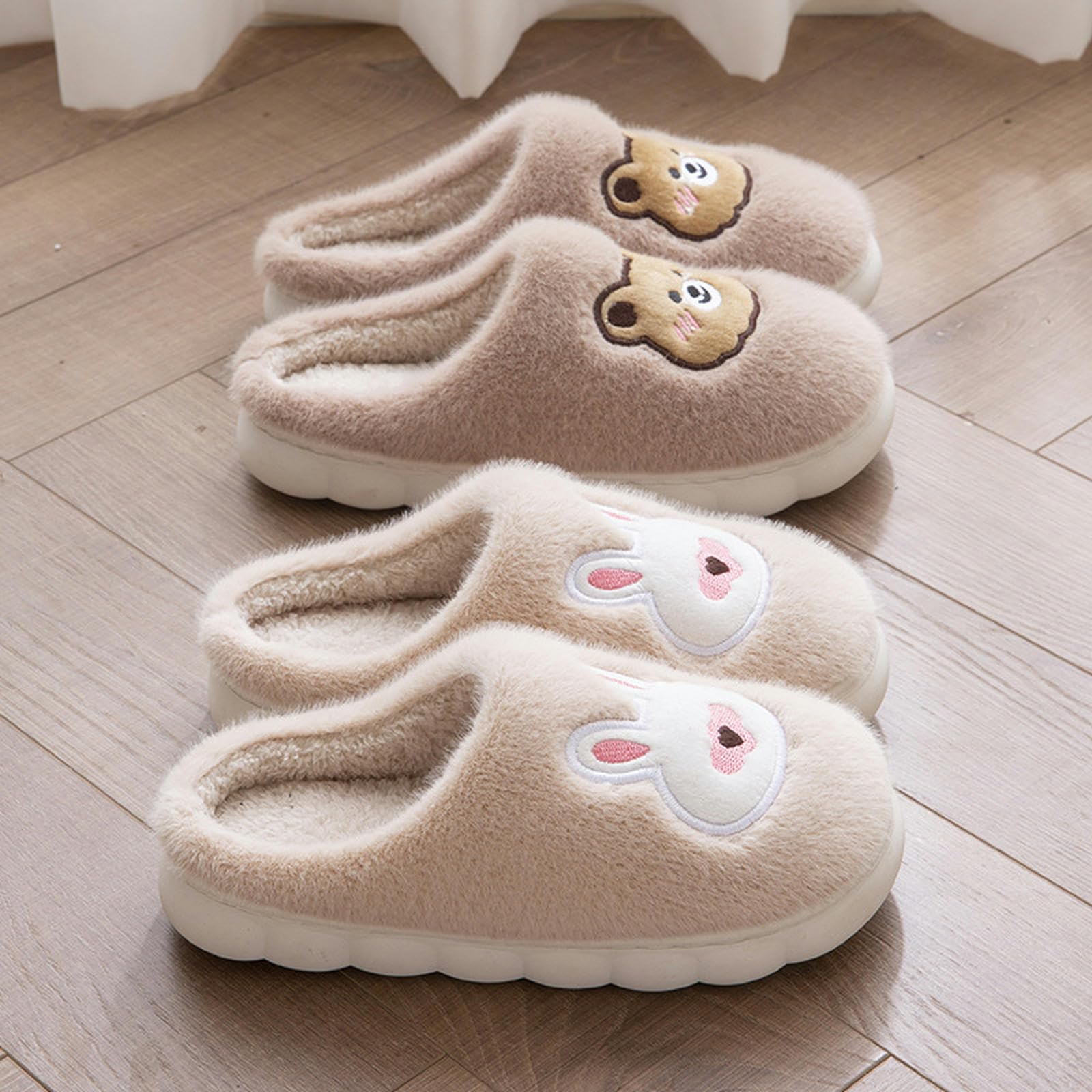 Pantofole Pantofole da Uomo Fluttuanti Pantofole Calde per Donne, Pantofole Accoglienti E Antissche Invernali Invernali-beige-40-41