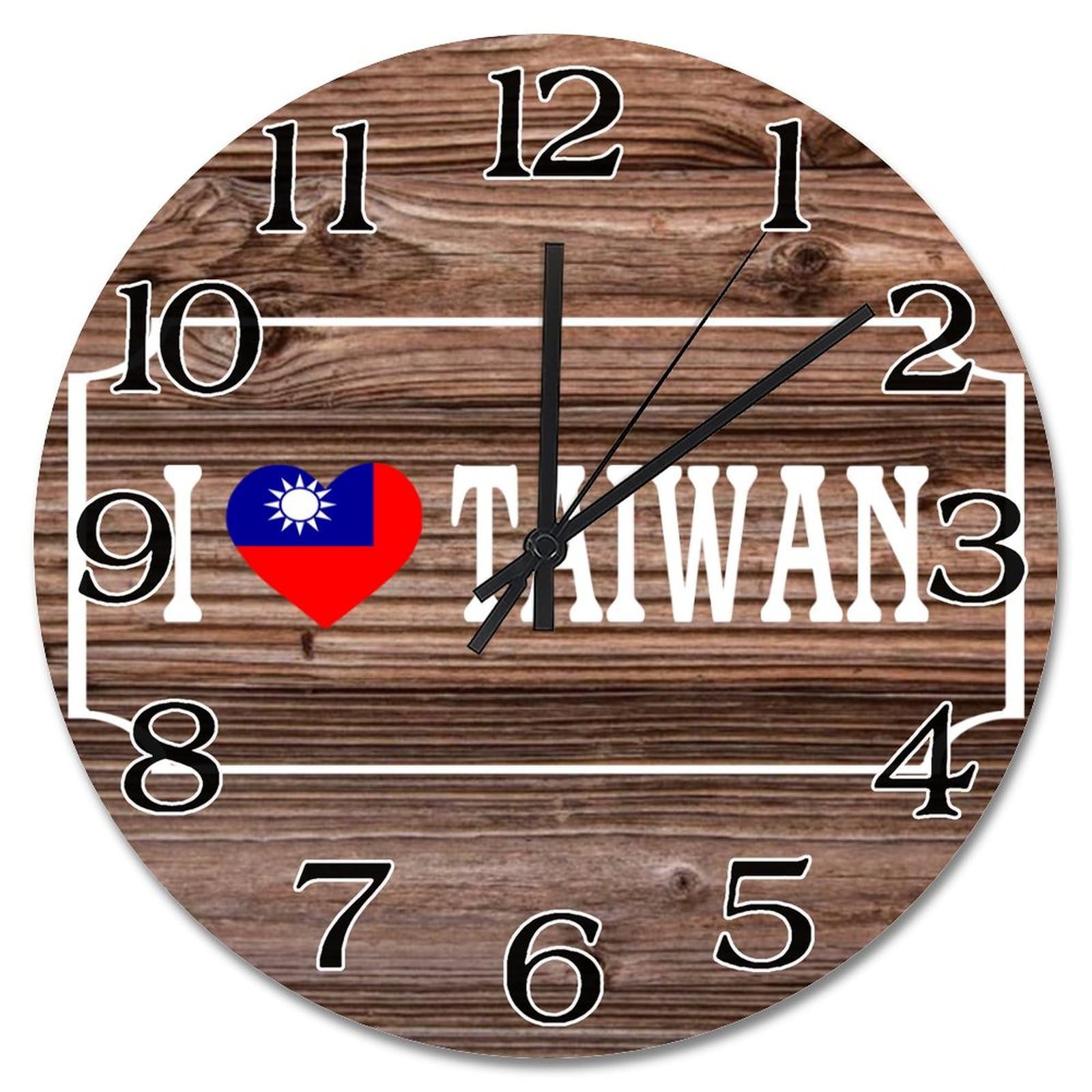 Horloge murale ronde Taiwan pendule decorative silencieuse a piles 38 cm pour maison