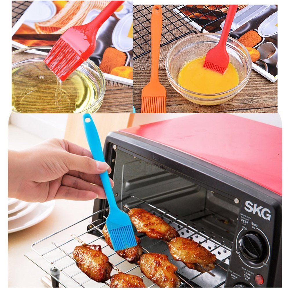 Siliconen kwasten, bakkwast, siliconen kwast, set van 2 (21 cm), siliconen kwast, keuken, kookkwast voor koken, BBQ grillen, kookkwast in levensmiddelenkwaliteit en BPA-vrij
